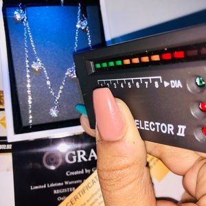 2ct GRA certified moissanite diamond necklace, 100% pass diamond test, doc incl.